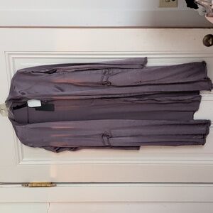 Elegant Purply Long Cardigan Duster